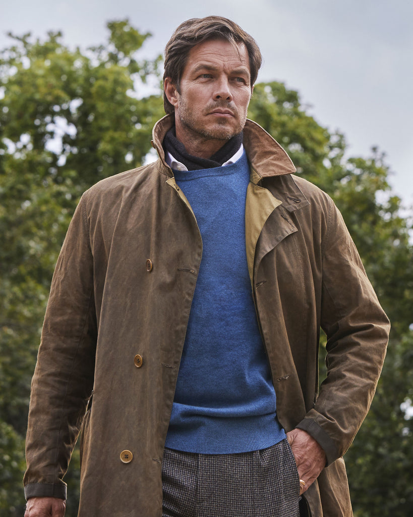 N.Peal Oxford Round Neck Cashmere Jumper NPG000132JB in Blue Wave